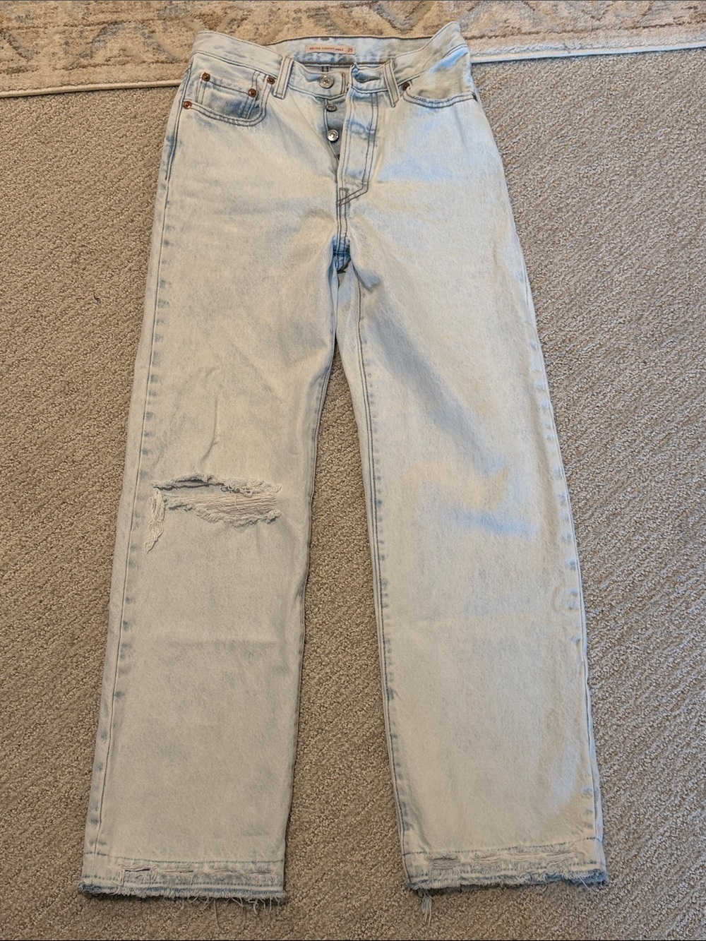 Levi's Ribcage Straight Ankle 25 x 29 Button Fly EUC